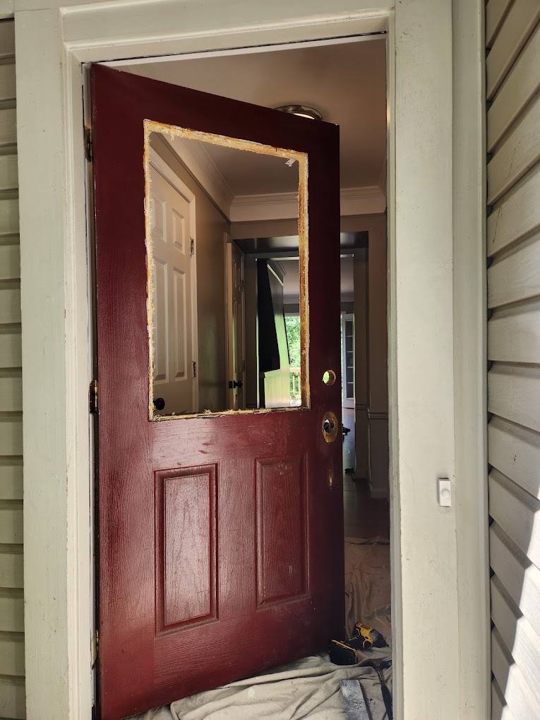 Exterior door being modified and improved
